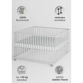 Sämann Laufgitter, mit Matratze – weiß - Premium Kollektion | Gr.: 120x120 cm,
