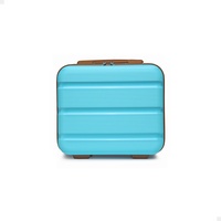 KONO Hartschale Kosmetikkoffer Beautycase Handgepäck (Blau/Braun)