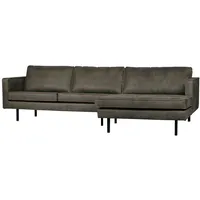 Ecksofa Rodeo Chaiselongue Lederoptik, rechts Army