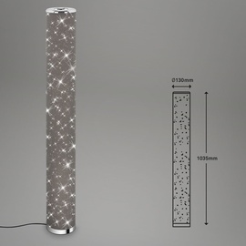 Briloner Sternenhimmel LED Stehleuchte BRILONER LEUCHTEN YOTA, 12 W, 1060 lm, IP20, grau, Metall-Stoff, Ø 13 cm