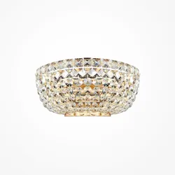 Basfor Kristall Wandleuchte gold antik Diamantform E14