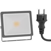 Ledscom.de LED Gartenstrahler FLIN für außen, IP66, Stecker, grau,