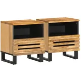 vidaXL Nachtschrank 40 x 34 x 46 cm Raues Mangoholz
