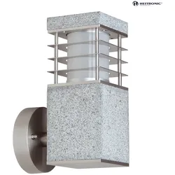 HEITRONIC Außenwandleuchte LA MER, E27 max. 7W, Granit / Edelstahl, für Gravur geeignet HEI-37281