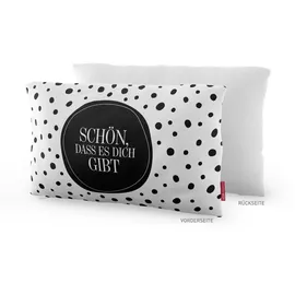 La Vida Kissen 25x40cm Schön, dass es dich gibt, Punkte