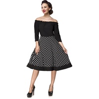 Belsira - Rockabilly Kleid knielang - Carmen-Swingkleid - S bis 4XL - für Damen - Größe M - schwarz/weiß - M