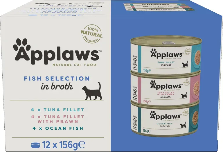 APPLAWS Applaws Cat Tin 12x156g Fish Selection in Broth Multipack