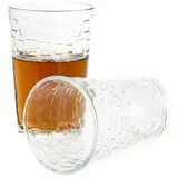 Almina 6er Set Teegläser Trinkglas Saftglas Wassergläser-Set aus Glas transparent