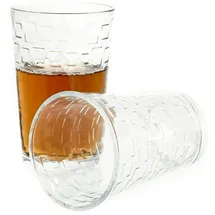Almina 6er Set Teegläser Trinkglas Saftglas Wassergläser-Set aus Glas transparent
