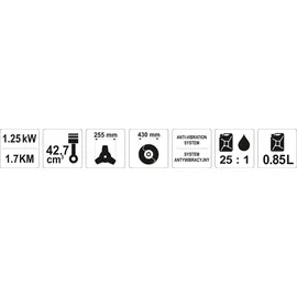 Yato Rasentrimmer YT-85003 1.7 PS 42.7 ccm Schnittbreite 255-430 mm