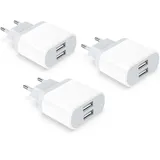 USB Ladegerät, 3-Pack 2.1A/5V Adapter für iPhone 11 XS XR X 8 7 6 6S Plus 14 13 12 Samsung,Stecker Netzteil Netzstecker Ladestecker Stromadapter Schnellladen Steckdosenadapter Ladeadapter Nisiyama