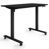 eSmart Germany ETX-121BB 120x60cm Schwarz Ergonomischer Steh-Sitz-Schreibtisch auf Rollen Stufenlos elektrisch höhenverstellbar 78,5-128,5cm 3 x Memory USB Ladeport Aktivitätserinnerung