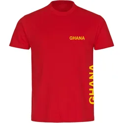 multifanshop Kinder T-Shirt - Ghana - Brust & Seite - Druck gelb - Kind