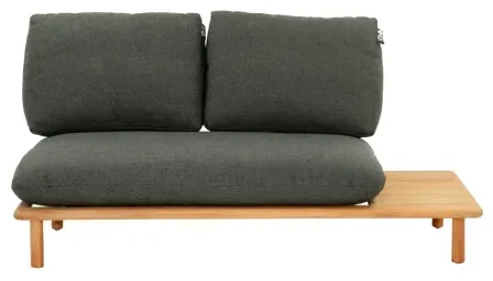 Apple Bee Sling 2-Sitzer Sofa 175cm, Ablage links, Teak Kissen grau