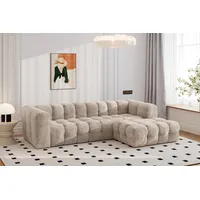 kaiser möbel Ecksofa BALOO L modernes freistehendes, für das Wohnzimmer, stoff Arena, Einzelsofa, gesteppte Oberfläche,freistehend platzierbar,hoher Sitzkomfort beige