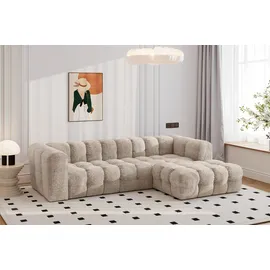 kaiser möbel Ecksofa BALOO L modernes freistehendes, für das Wohnzimmer, stoff Arena, Einzelsofa, gesteppte Oberfläche,freistehend platzierbar,hoher Sitzkomfort beige