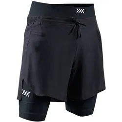 X-Bionic Laufhose Effektor 2in1 Short (eingehängte Innenhose) kurz schwarz/schwarz Herren