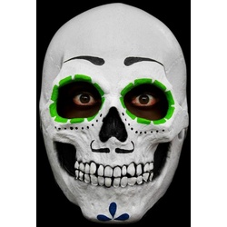Ghoulish Productions Verkleidungsmaske Mexikanische Calaca, Dia de los Muertos-Maske weiß