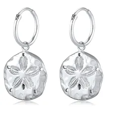 Elli Creolen Münz-Anhänger Blume Sommer 925 Silber silberfarben Damen 