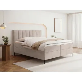 WFL GROUP Boxspringbett 180 x 200 cm H4 Beige