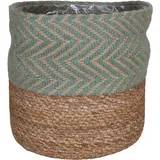 A.H.G. Pflanzkorb aus Seegras und Jutestoff Ø 14 cm x 14 cm Salbei-Natur