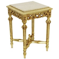 Casa Padrino Beistelltisch »Barock Beistelltisch Gold / Cremefarben - Prunkvoller Massivholz Tisch mit Marmorplatte - Barock Möbel«
