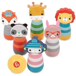 Fisher-Price - Holz-Tierkegel 6 Stück + Ball