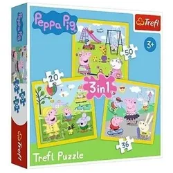 TREFL 34849 3-in-1-Puzzle - Peppa Pig