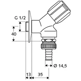 Schell Geräteschrägsitzventil Comfort mit Belüfter Ø 12,7 mm