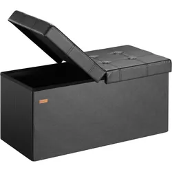 Sitzbank Schwarz 80x40x40cm mit Stauraum faltbar