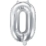 Premium Weddings Folienballon Zahl 0 Silber 86 cm Heliumballon groß Zahlenballon XXL für Helium und Luftfüllung inkl Strohhalm Party Dekoration Geburtstag Silvester