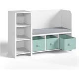 [en.casa] Sitzbank Høylandet Weiß/Mintgrün 76 x 112 x 40 cm