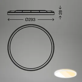 Briloner LED Panel Slim 1xLED Flach Weiß Ø 29,3 cm x 2,8 cm