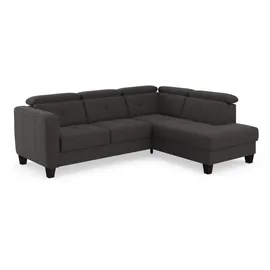 sit&more Ecksofa SIT & MORE "Belluci L-Form", grau (fango), B:249cm H:85cm T:195cm, Sofas, Ecksofa, inklusive Federkern, wahlweise mit Bettfunktion und Bettkasten
