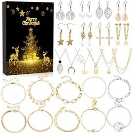 Siehe Bilder Schmuck Adventskalender 2024 Weihnachtskalender 24 Mode Schmuckset