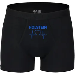 multifanshop Herren Boxer Short - Holstein - Herzschlag - Druck blau - Unterwäsche