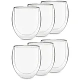 Feelino Teeglas Ice 6-er-Set 400 ml spülmaschinenfest hochwertiges Borosilikatglas Transparent