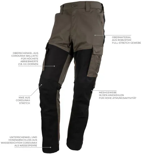 FORSBERG Vildmark extrem robuste und elastische Outdoorhose  / oliv / 48