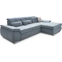 Die PlanBar Ecksofa »MP-IN16037 L-Form«, mit Sitztiefenverstellung & Zierkissen, Federkern blau