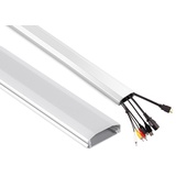 Maclean Brackets Maclean Kabelkanal 75cm Kabel Kanal Leiste Profil Aufputz Organizer Kabelführung Aluminium 60x20x750mm (Weiß)