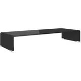 vidaXL TV-Tisch 80x30x13 cm Schwarz Glas/Kunststoff