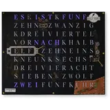 build-yours.de Wanduhr Wortuhr Jupiter in Deutsch - LED Wanduhr zum Aufhängen & Hinstellen schwarz