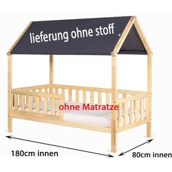 Clamaro Kinderbett (Kinderbett Jugendbett Holz Haus mit Dach 160x80 und 180x80 Clamaro)