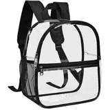 TSLBW Mini Klare Rucksack Durchsichtig Rucksack PVC Transparente Schulrucksack Schwarz Klarer Rucksack Wasserdichter Durchsichtiger Mini Rucksack Klarer Handtasche Unisex Arbeit Reisen Konzert Sport