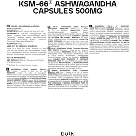 Bulk KSM-66 Ashwagandha Kapseln 500 mg 90 Kapseln