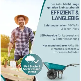 Extol Industrial Elektrische Schubkarre mit Akku 100L Mulde Extol Industrial