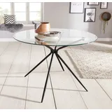 INOSIGN Glastisch »Silvi, TOPSELLER!«, (Esstisch, Glastisch), rund, Ø 110 cm, schwarzes Metallgestell