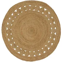 vidaXL Teppich Natur Ø 120 cm Jute