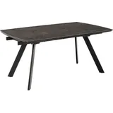 Kulissen-Esstisch >Blackburn< (ausziehbar auf 240cm) in Glas-Keramik / schwarz - 160(240cm)x75x97 (BxHxT) - Schwarz