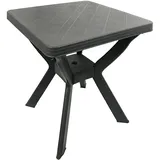 Mojawo Bistrotisch Kunststoff 70x70x72cm ANTHRAZIT ECKIG Balkontisch Gartentisch Terrassentisch